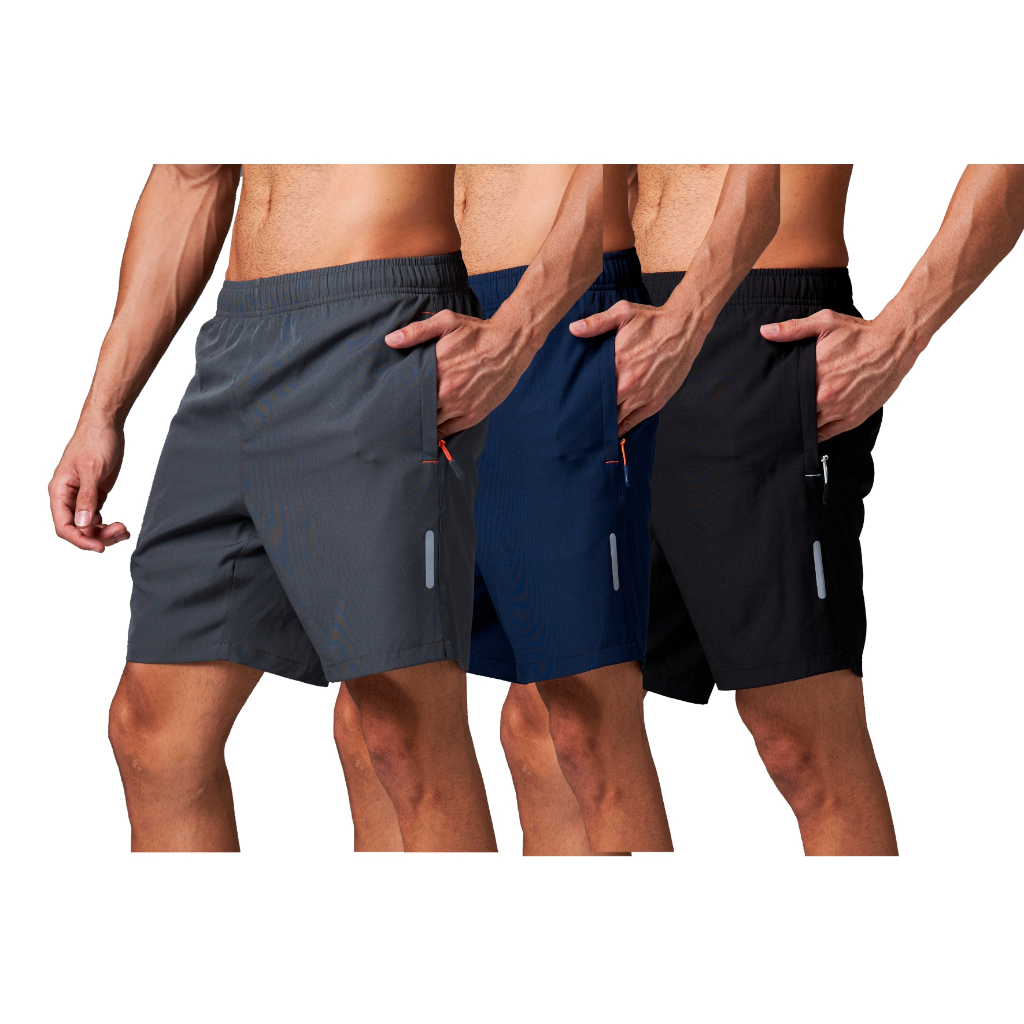 KIT 5 Bermuda Masculina P/ Academia Tactel c/ Elastano Bolso c/ Ziper Fitness Shorts Corrida