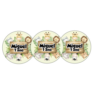 100 Adesivos Safari Baby Personalizados 5x5 - Fazemos qualquer tema Adesivos Para Festas em Oferta na Shopee