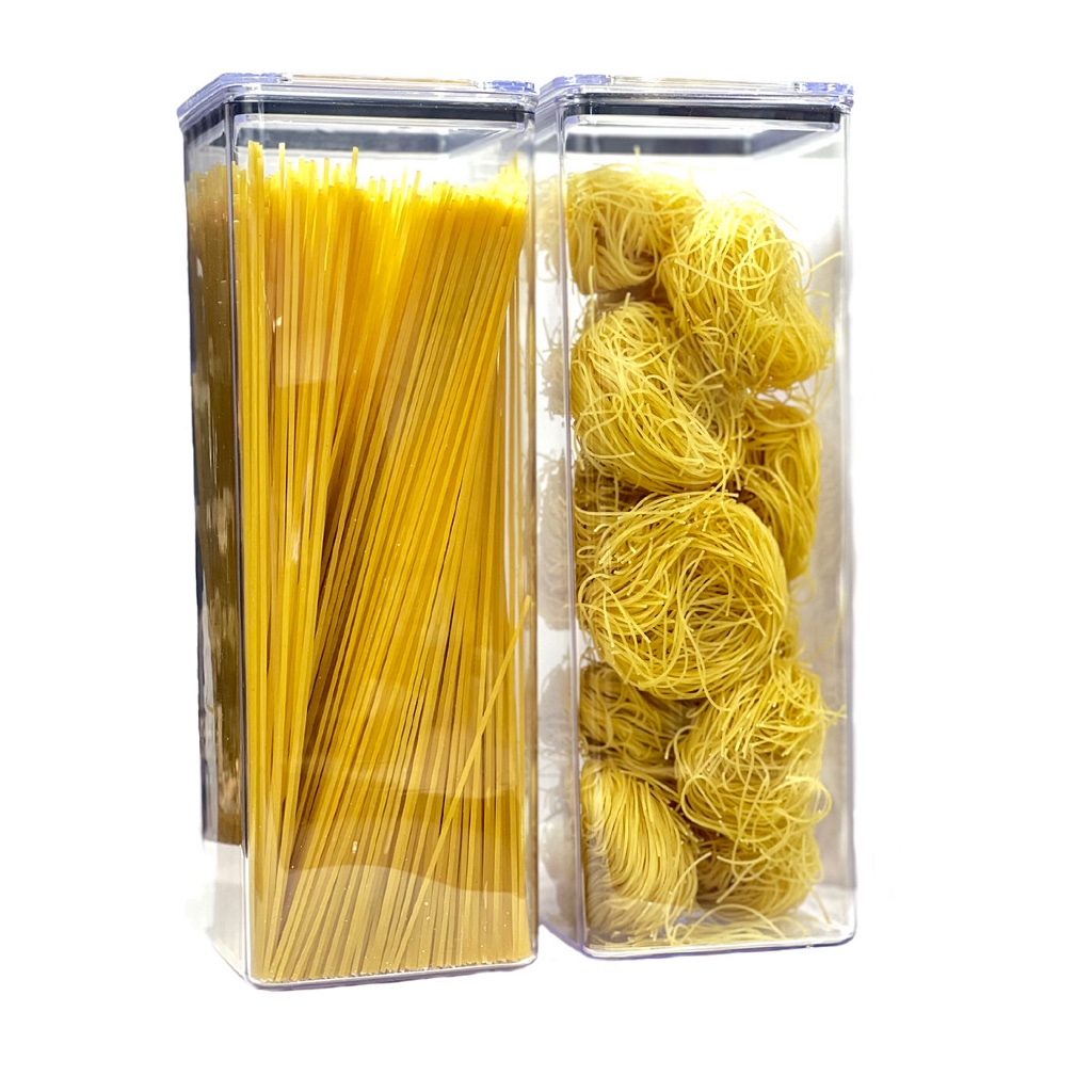 Kit 2 Potes Hermético acrílico 2,3litros Armazenar Alimento Organizar empilháveis Qualyplas em Oferta na Shopee