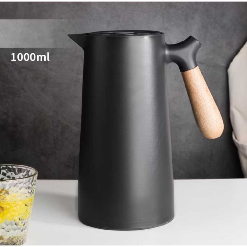 Garrafa Térmica Nórdica 1 Litro Café Chá Cabo de Madeira