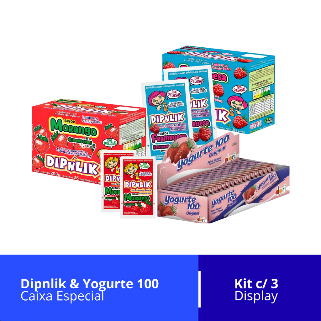 Kit Guloseimas - 2 Pirulito Dipnlik + 1 Pirulito Yogurte 100
