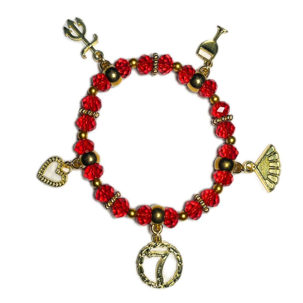 Pulseira de Dona 7 Saias Pombagira com Pingentes - Orixá Entidade Umbanda Candomblé