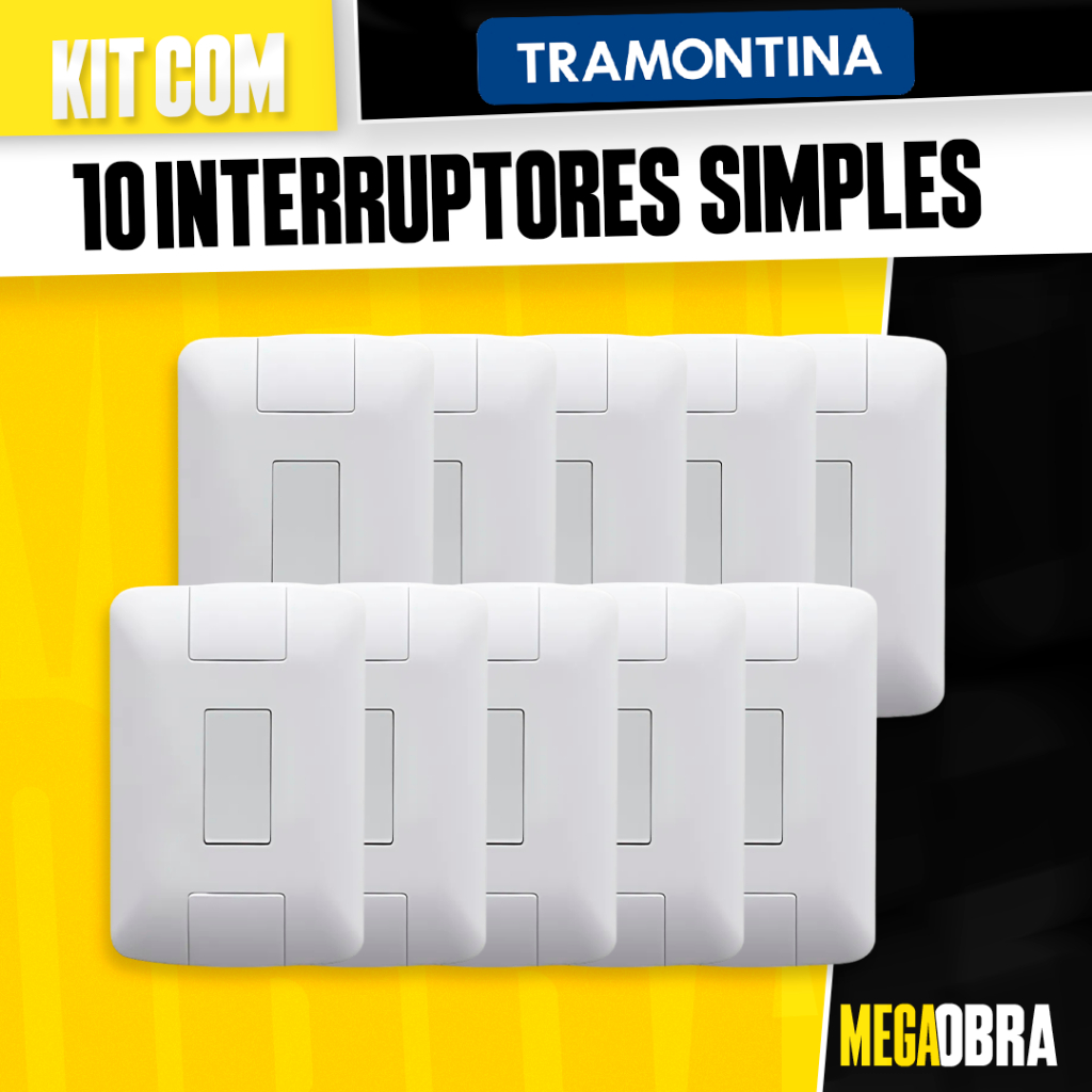 Kit Interruptor Simples Tramontina Aria 1 Tecla 4x2 Modular Branco Com Parafusos em Oferta na Shopee