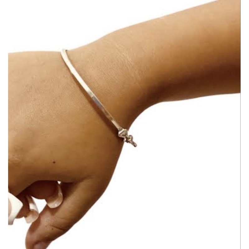 Bracelete Infantil fio Quadrado em Prata 925
