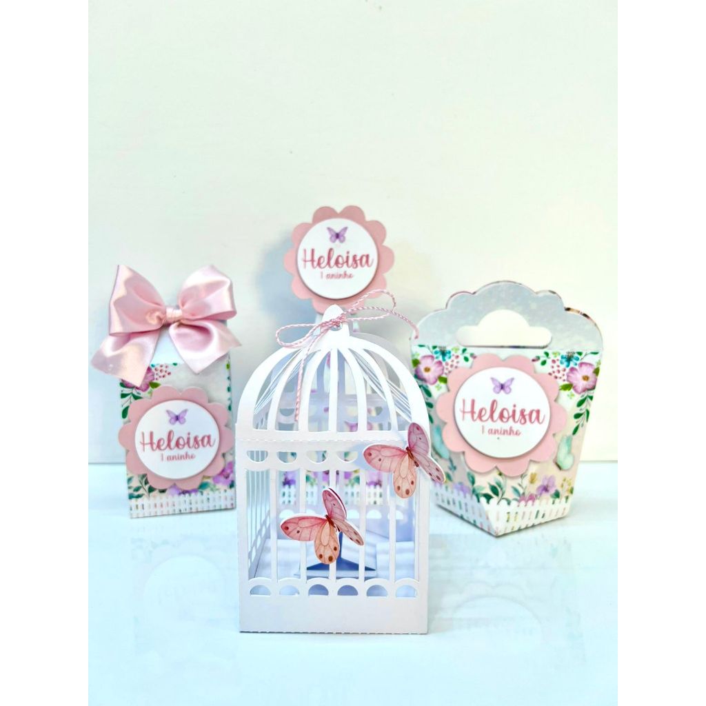 Kit Festa Jardim das Borboletas 30 peças- Pegue e Monte | Lembrancinhas | Festa infantil | Aniversário | Personalizados