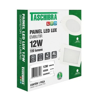 PAINEL LED 12W LUX QUADRADO EMBUTIR 6500K TASCHIBRA