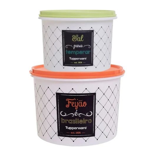 KIT TUPPER CAIXA FEIJÃO 2KG + TUPPER CAIXA SAL 1,3KG BISTRÔ - TUPPERWARE