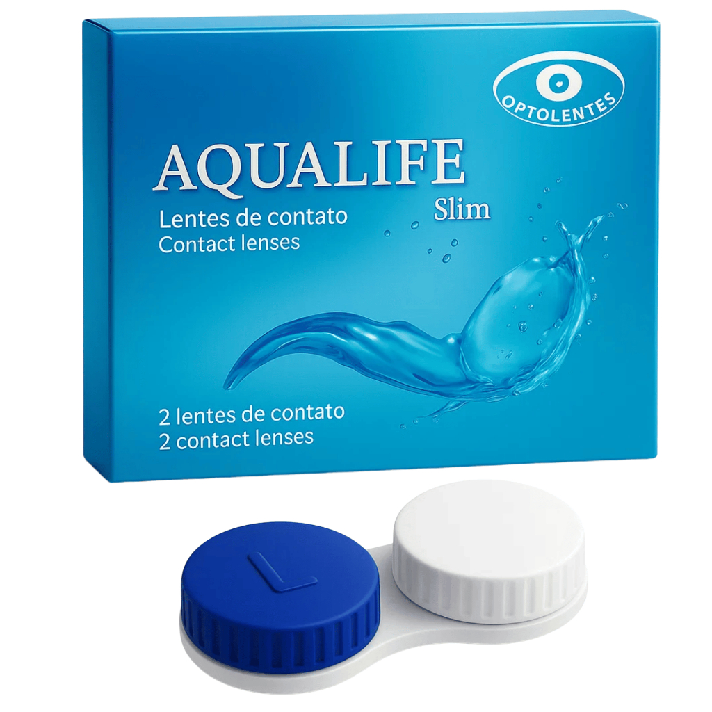 Lente de Contato Aqualife Slim Gelatinosa Mensal com Estojo | Miopia e Hipermetropia