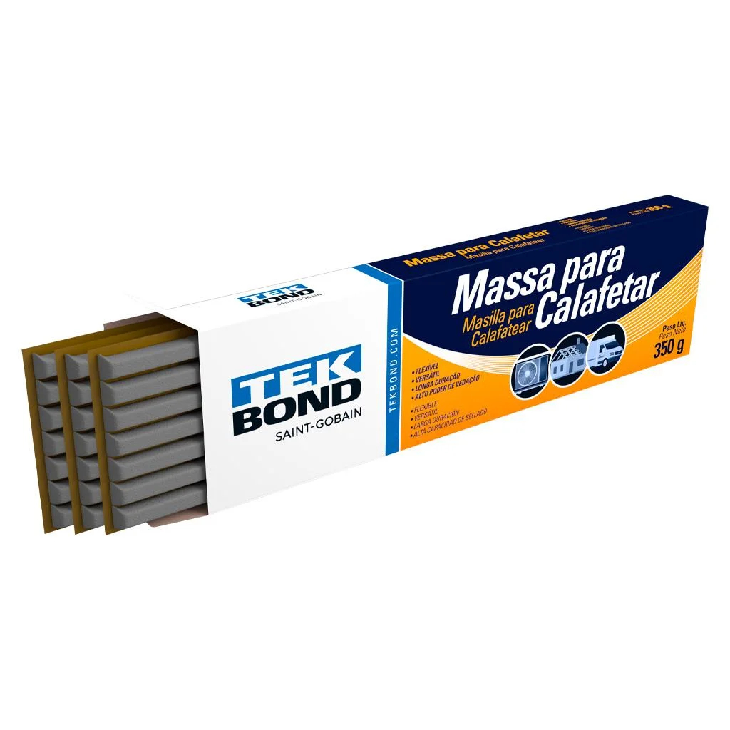 Massa De Calafetar Em Filetes 350g Cinza TEKBOND Para Vedação Flexível Em Cordão Pronto Para Uso - Home & Living