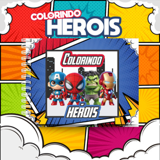 Produto Livro De Colorir Super Heróis Capa Dura 50 Folhas de 180g em Oferta na Shopee