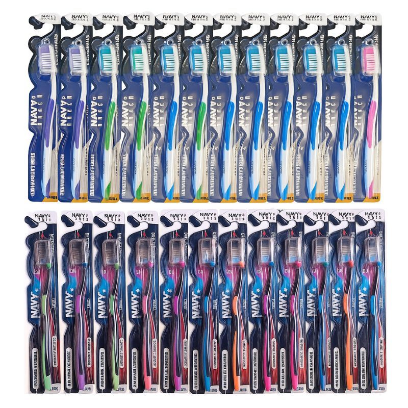 Kit 60 Escovas De Dente Macia Adulto Com Capa Protetora e Limpador De Lingua escova dental — imagem 2 de 2