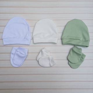 Kit 3 toucas e luvas recém nascido, antialérgico, algodão, enxoval, minimalista, menino, menina, maternidade, RN em Oferta na Shopee