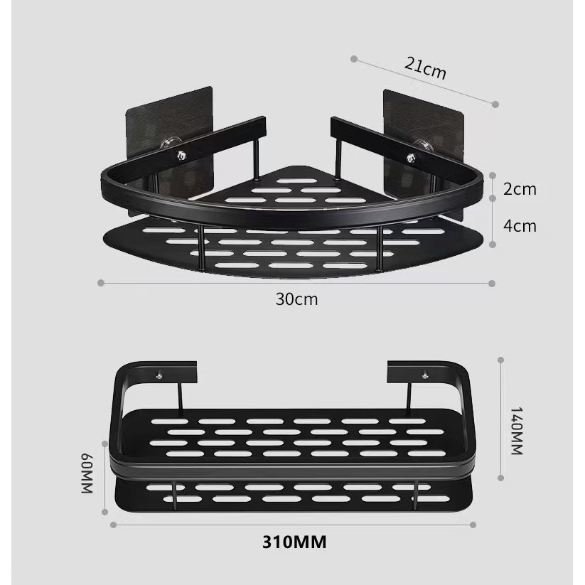 KIT Suporte De Shampoo Organizador Alta qualidade Prateleiras De Banheiro Sem Furo Premium-Space Aluminium em Oferta na Shopee