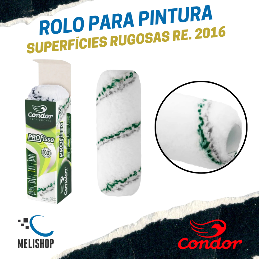 Rolo Pintura Profissa Superfícies Rugosas 23cm REF. 2016 Condor