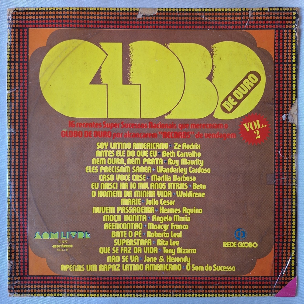 DISCO DE VINIL LP - VÁRIOS – GLOBO DE OURO VOL. 2 (1977)