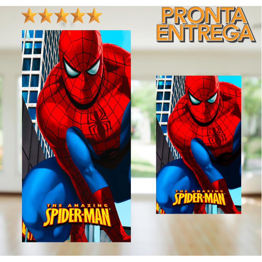 Toalha Banho e Rosto Lavabo Homem Aranha Infantil Praia Piscina Estampada em Oferta na Shopee