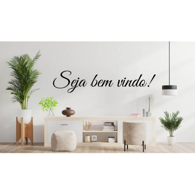 Frase Decorativa Elegante "Seja Bem Vindo" Acrílico Espelhado / MDF PRETO Área Interna Casa , Loja . TAMANHO 50 CM