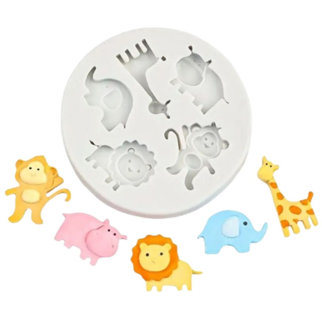 Molde de Silicone Mini Safari - Biscuit, Resina, Pastas e etc...(B486) em Oferta na Shopee