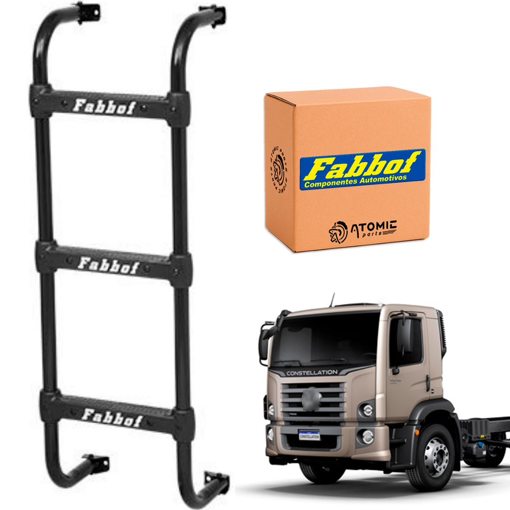 Escada 3 Deg Estribo Cabine Vw Constellation 1170mm - Preta