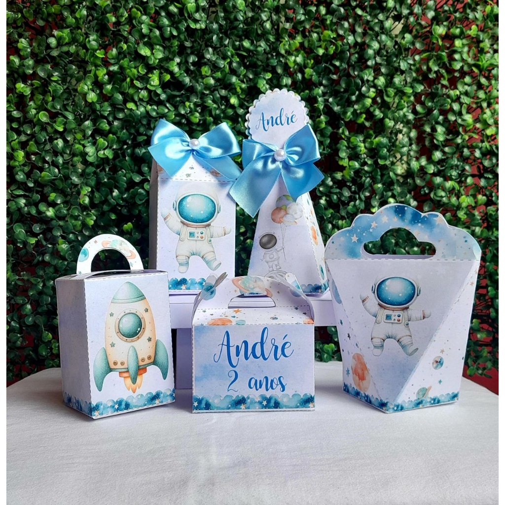 Kit Caixas Personalizadas Tema Astronauta Kit Festa Lembrancinhas Aniversario