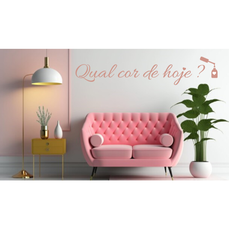 Frase Qual A Cor De Hoje? em Acrílico  ROSE , DOURADO E PRETO / MDF PRETO Salão Esmalte Manicure Decoração.TAMANHO 70 CM
