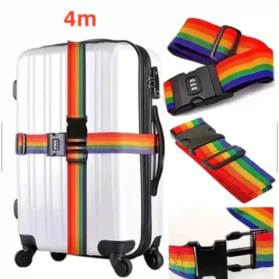 Fita Cinta Para Mala De Viagem Adjustable Luggage Strap, Combination Lock Packing Belt, Travel Accessories