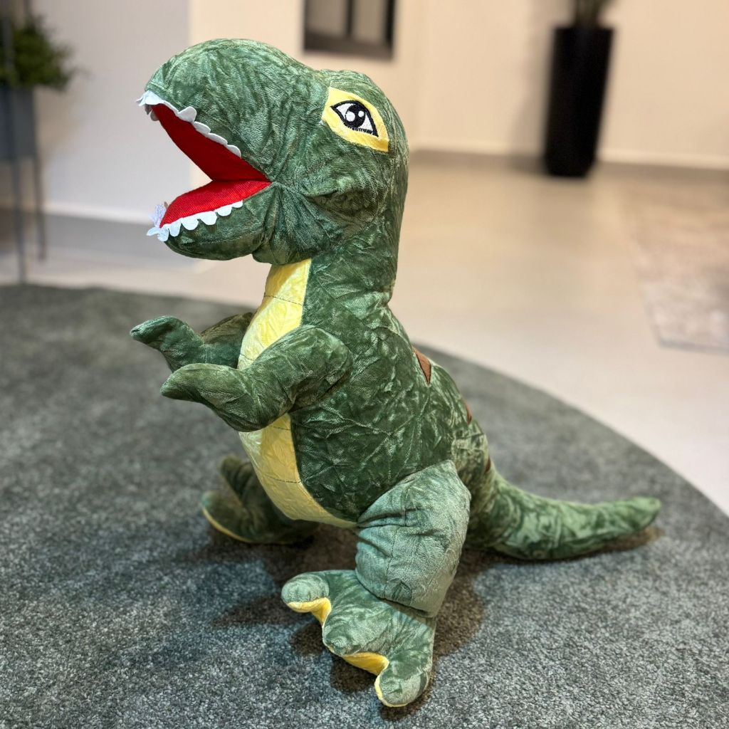 Dinossauro Rex de Pelúcia Grande Médio e Pequeno Brinquedo Infantil Verde e Azul Presente Fofo Macio em Oferta na Shopee