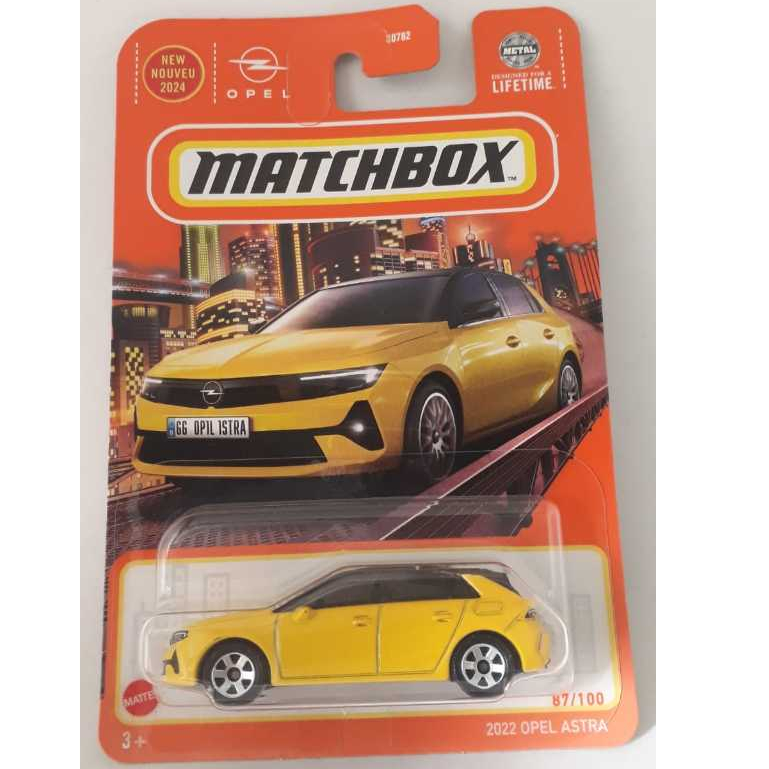 2022 Opel Astra- 2025 - Amarelo - Matchbox - Mattel - Lote H - Miniatura