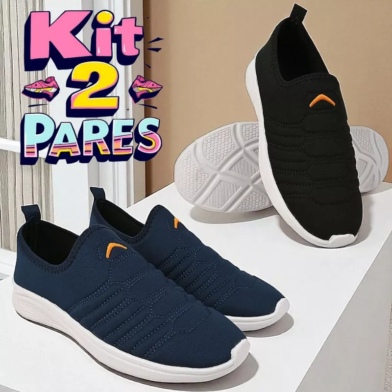 Kit 2 Pares de Tênis Esportivo Feminino e Masculino — foto 6