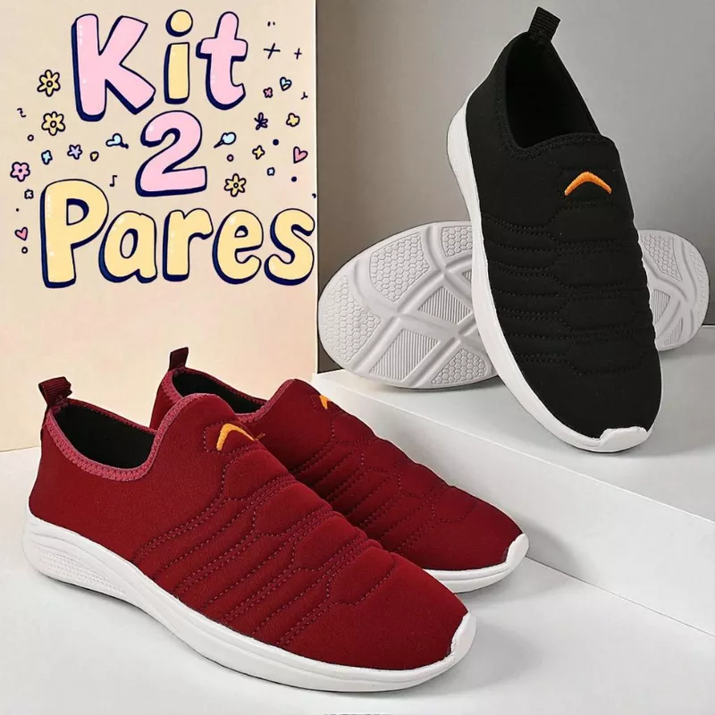 Kit 2 Pares de Tênis Esportivo Feminino e Masculino — foto 4