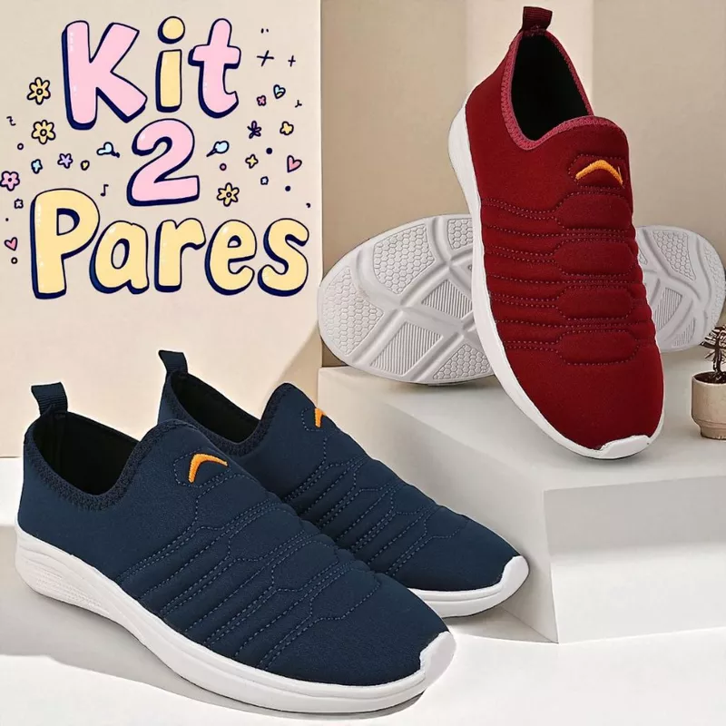 Kit 2 Pares de Tênis Esportivo Feminino e Masculino — foto 2