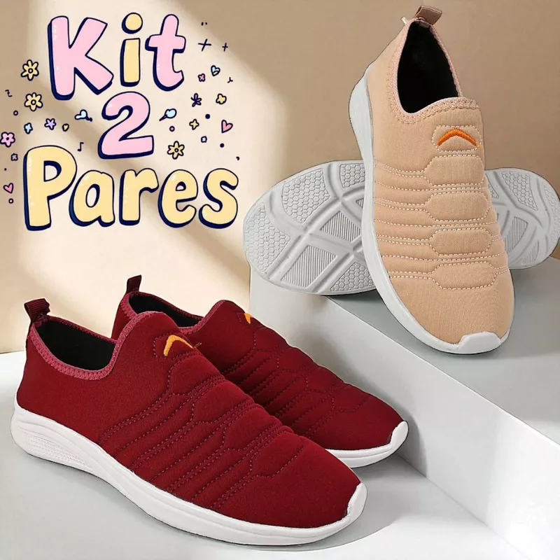 Kit 2 Pares de Tênis Esportivo Feminino e Masculino — foto 3