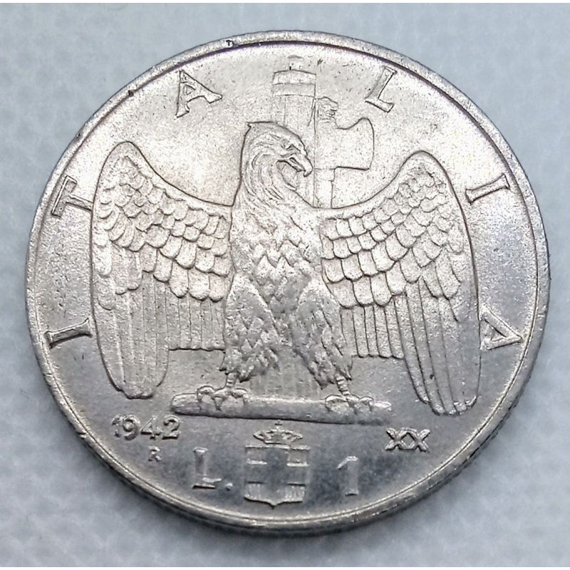 Moeda Itália 1 Lira - império Victor Emmanuel III - SOB/FC