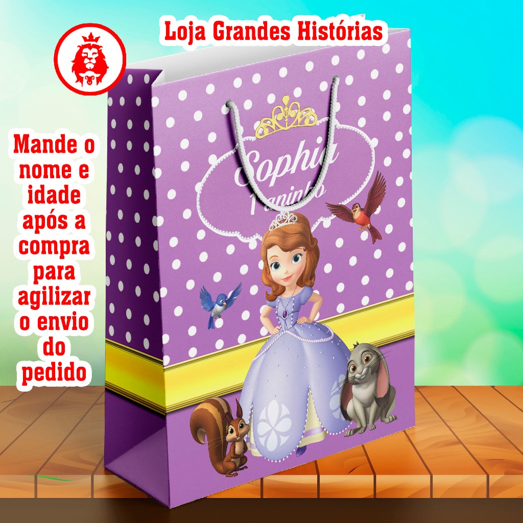 Sacolinhas Personalizadas - Princesa Sofia 1 - Lembrancinhas em Oferta na Shopee