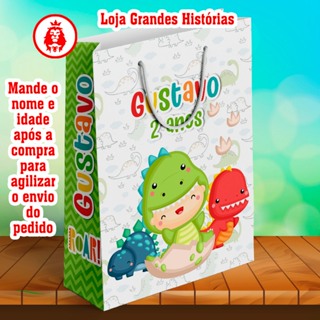 Sacolinhas Personalizadas - Dino Baby 1 - Lembrancinhas em Oferta na Shopee