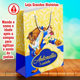 Sacolinhas Personalizadas - A Bela e a Fera 1 - Lembrancinhas em Oferta na Shopee