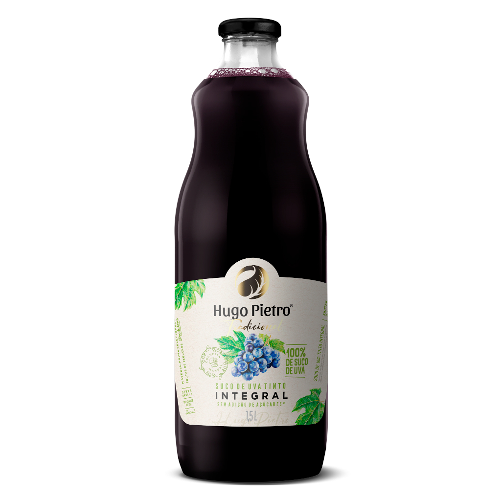 Suco de Uva Tinto 1,5L Integral Sem Glútem - Hugo Pietro da Serra Gaúcha