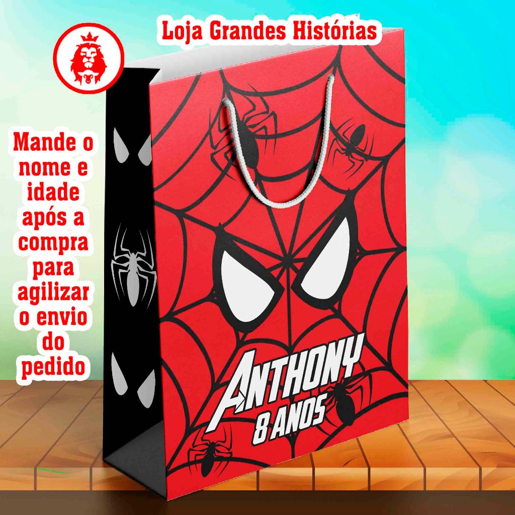 Sacolinhas Personalizadas - Homem Aranha 3 - Lembrancinhas em Oferta na Shopee