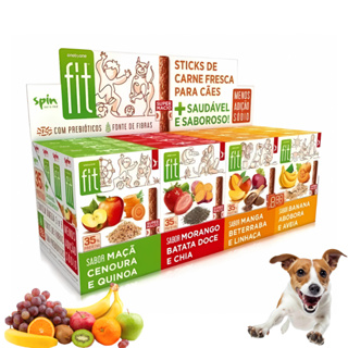 Kit 16 Spin Fit Stick Petiisco para Cães com 4 Sabores 50g Maça Morango Manga Banana em Oferta na Shopee