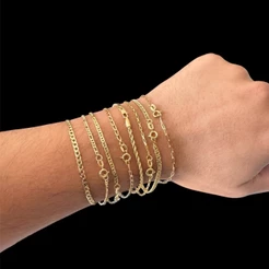 Pulseiras Masculina Banhada a Ouro18k Vários modelos Bracelete Masculino em Promoção
