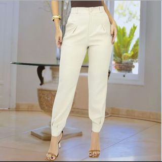 calça cenoura alfaiataria, moda feminina, look social, elegante, calça moderna, Shopee tendência.