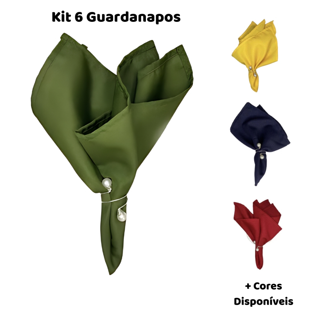 Kit Guardanapo de Tecido para Mesa Posta com 6 unidades 35cmx35cm