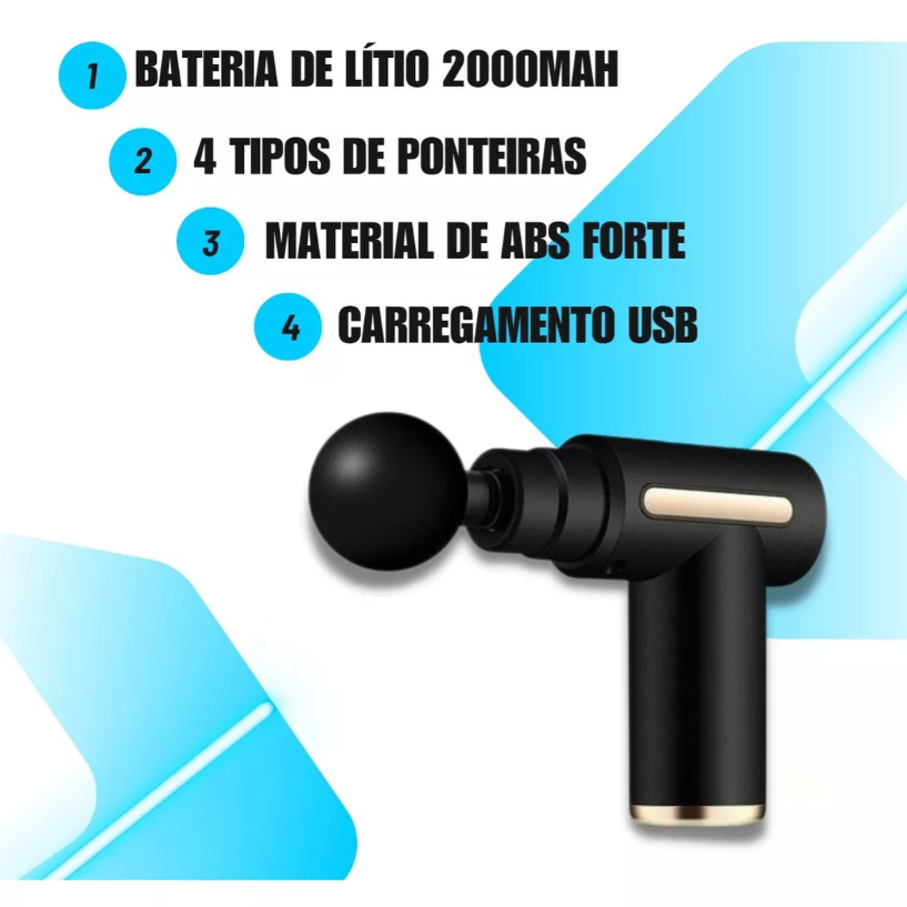 Massageador Elétrico Profissional Alta Frequência Portátil Muscular Massagem Pistola 110V/220V