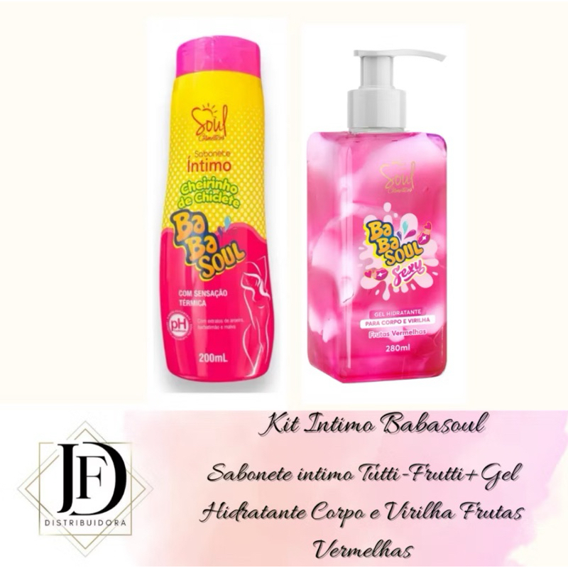Kit íntimo Babasoul 02 Itens Sabonete íntimo+ Gel Hidratante Corpo e Virilha