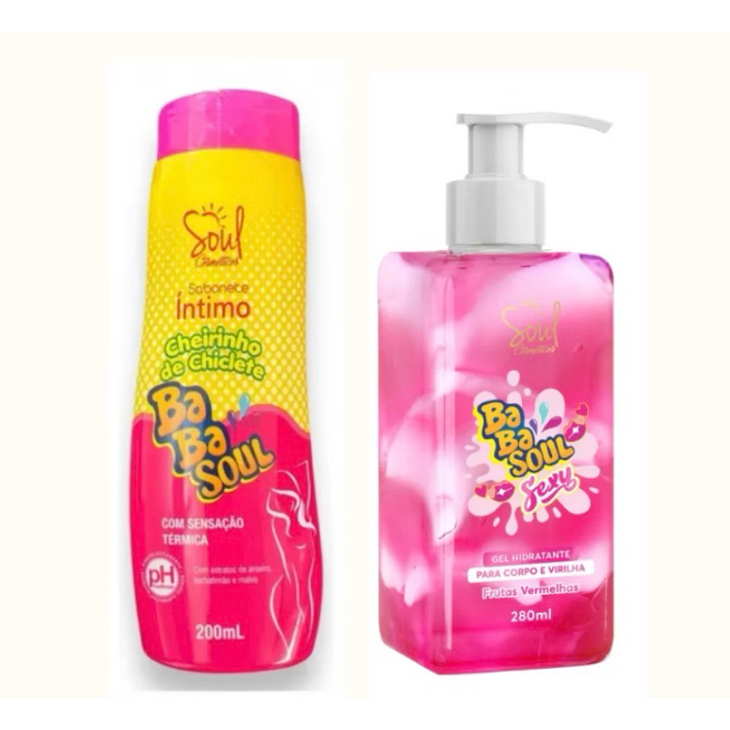 Kit íntimo Babasoul 02 Itens Sabonete íntimo+ Gel Hidratante Corpo e Virilha