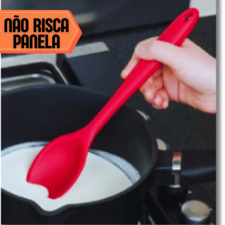 Colheres de Silicone Resistentes ao Calor Cozinha não Risca Panelas Colher Silicone Macio