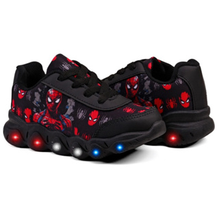 Tênis Infantil Menino Homem Aranha Casual Com Led Super Confortável Lançamento em Oferta na Shopee