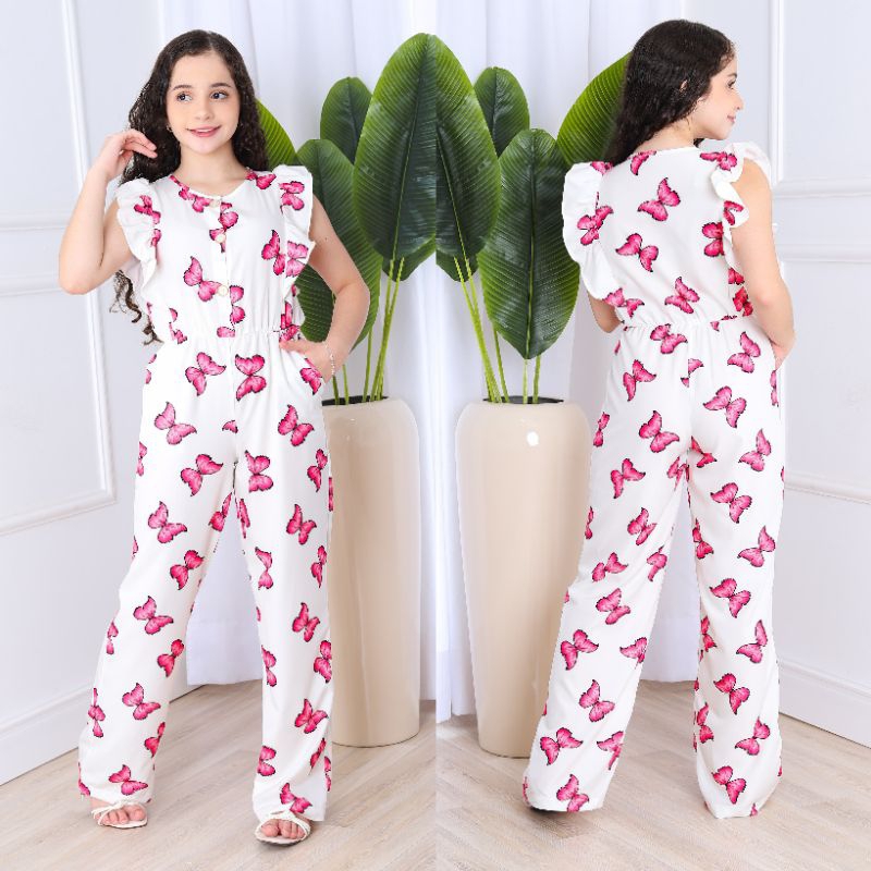 Macacão Infantil Feminino Estampado Borboletas Pantalona com Botões estiloso e conforto Black Friday em Oferta na Shopee