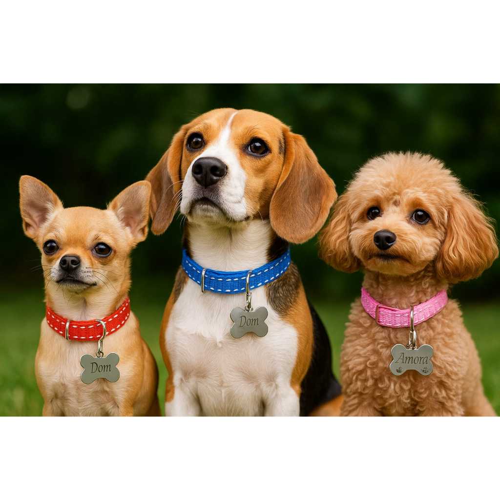 Coleira para gatos e cães com plaquinha Gravada-ENVIE O NOME