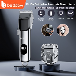 Máquina de cortar cabelo e barbeador multifuncional Bettdow 18em1 com dois modos de uso, interface TypC-C e display LED em Oferta na Shopee